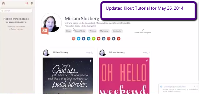 Updated Klout Tutorial